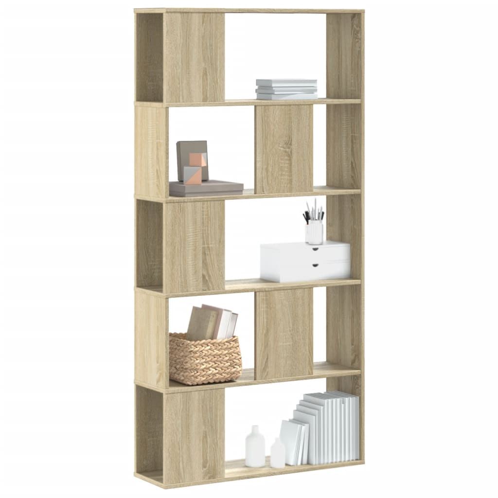 vidaXL Bibliotecă cu 5 niveluri stejar sonoma 80,5x23,5x162,5 cm lemn vidaXL Bibliotecă cu 5 niveluri stejar sonoma 80,5x23,5x162,5 cm lemn