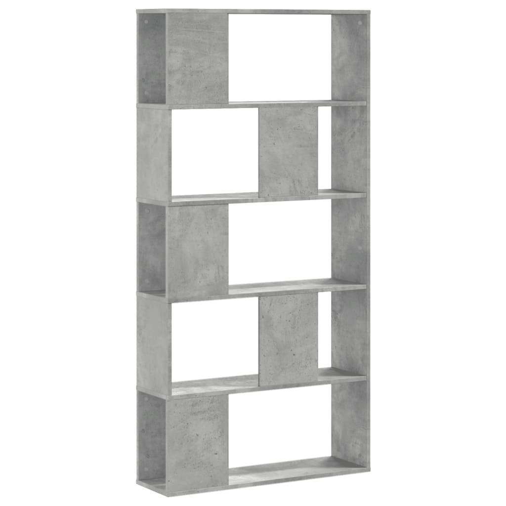 vidaXL Bibliotecă cu 5 niveluri gri beton 80,5x23,5x162,5 cm lemn vidaXL Bibliotecă cu 5 niveluri gri beton 80,5x23,5x162,5 cm lemn