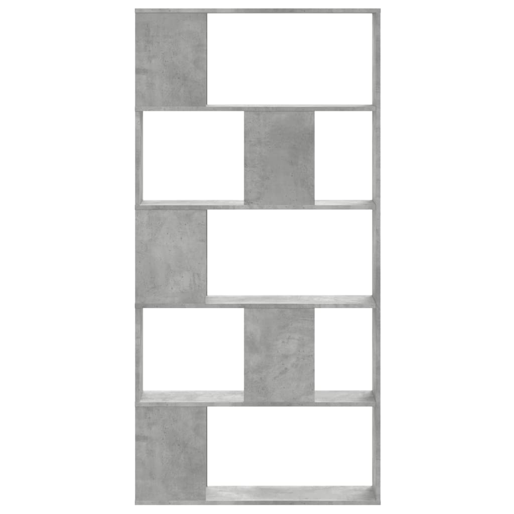 vidaXL Bibliotecă cu 5 niveluri gri beton 80,5x23,5x162,5 cm lemn vidaXL Bibliotecă cu 5 niveluri gri beton 80,5x23,5x162,5 cm lemn