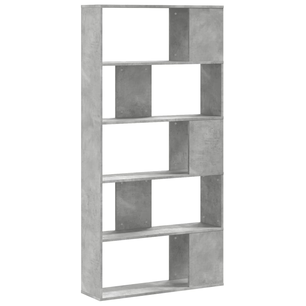 vidaXL Bibliotecă cu 5 niveluri gri beton 80,5x23,5x162,5 cm lemn vidaXL Bibliotecă cu 5 niveluri gri beton 80,5x23,5x162,5 cm lemn