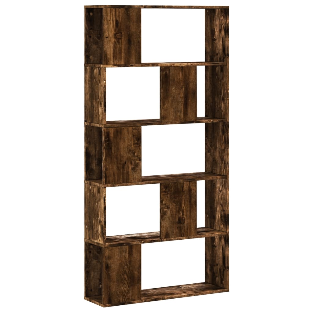vidaXL Bibliotecă cu 5 niveluri stejar fumuriu 80,5x23,5x162,5 cm lemn vidaXL Bibliotecă cu 5 niveluri stejar fumuriu 80,5x23,5x162,5 cm lemn