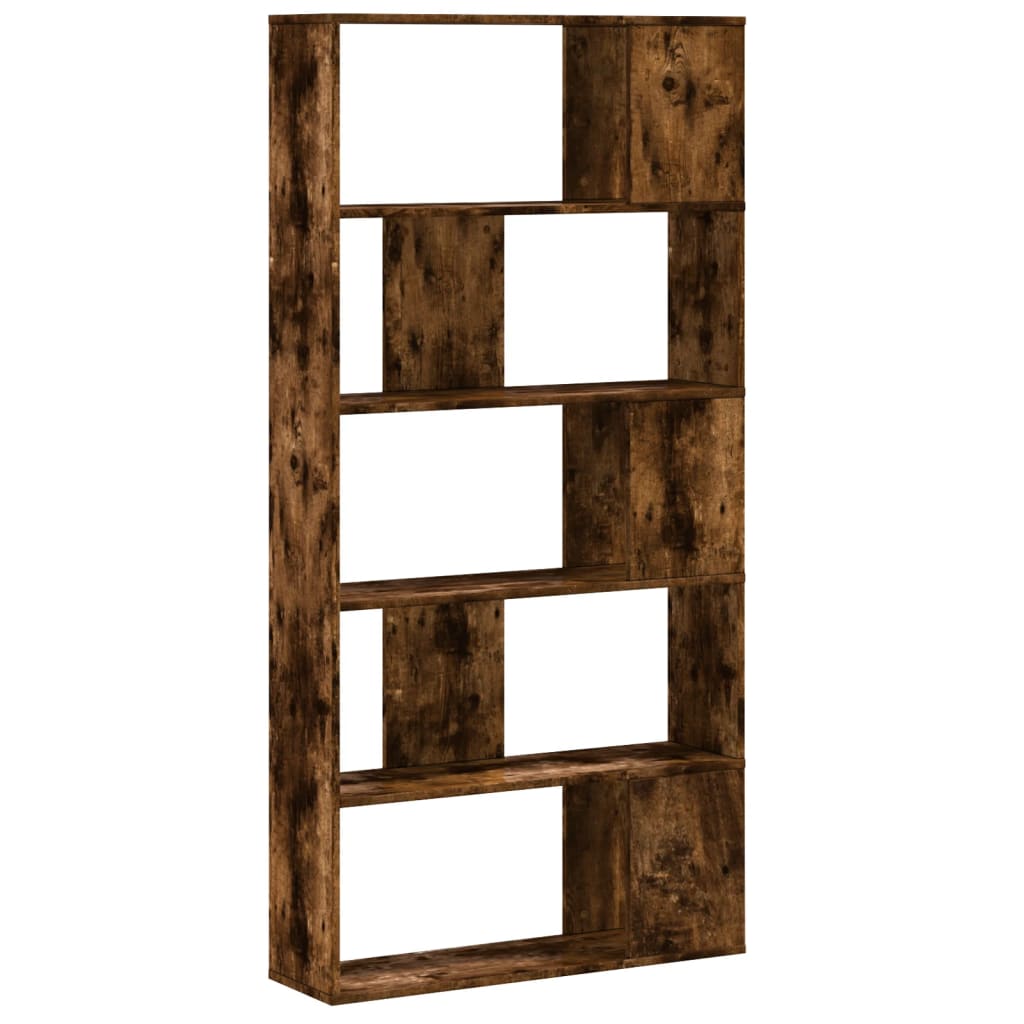 vidaXL Bibliotecă cu 5 niveluri stejar fumuriu 80,5x23,5x162,5 cm lemn vidaXL Bibliotecă cu 5 niveluri stejar fumuriu 80,5x23,5x162,5 cm lemn