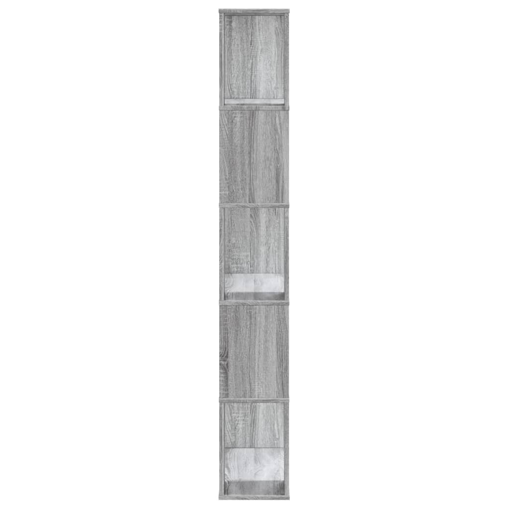 vidaXL Bibliotecă cu 5 niveluri gri sonoma 80,5x23,5x162,5 cm lemn vidaXL Bibliotecă cu 5 niveluri gri sonoma 80,5x23,5x162,5 cm lemn
