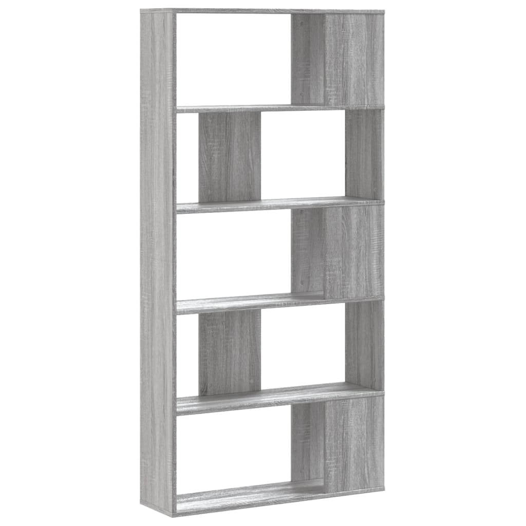 vidaXL Bibliotecă cu 5 niveluri gri sonoma 80,5x23,5x162,5 cm lemn vidaXL Bibliotecă cu 5 niveluri gri sonoma 80,5x23,5x162,5 cm lemn