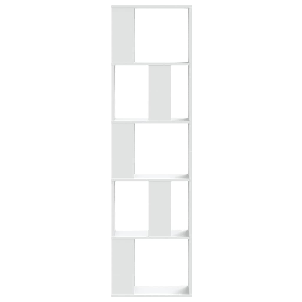vidaXL Bibliotecă cu 5 niveluri, alb 45x23,5x162,5 cm lemn prelucrat