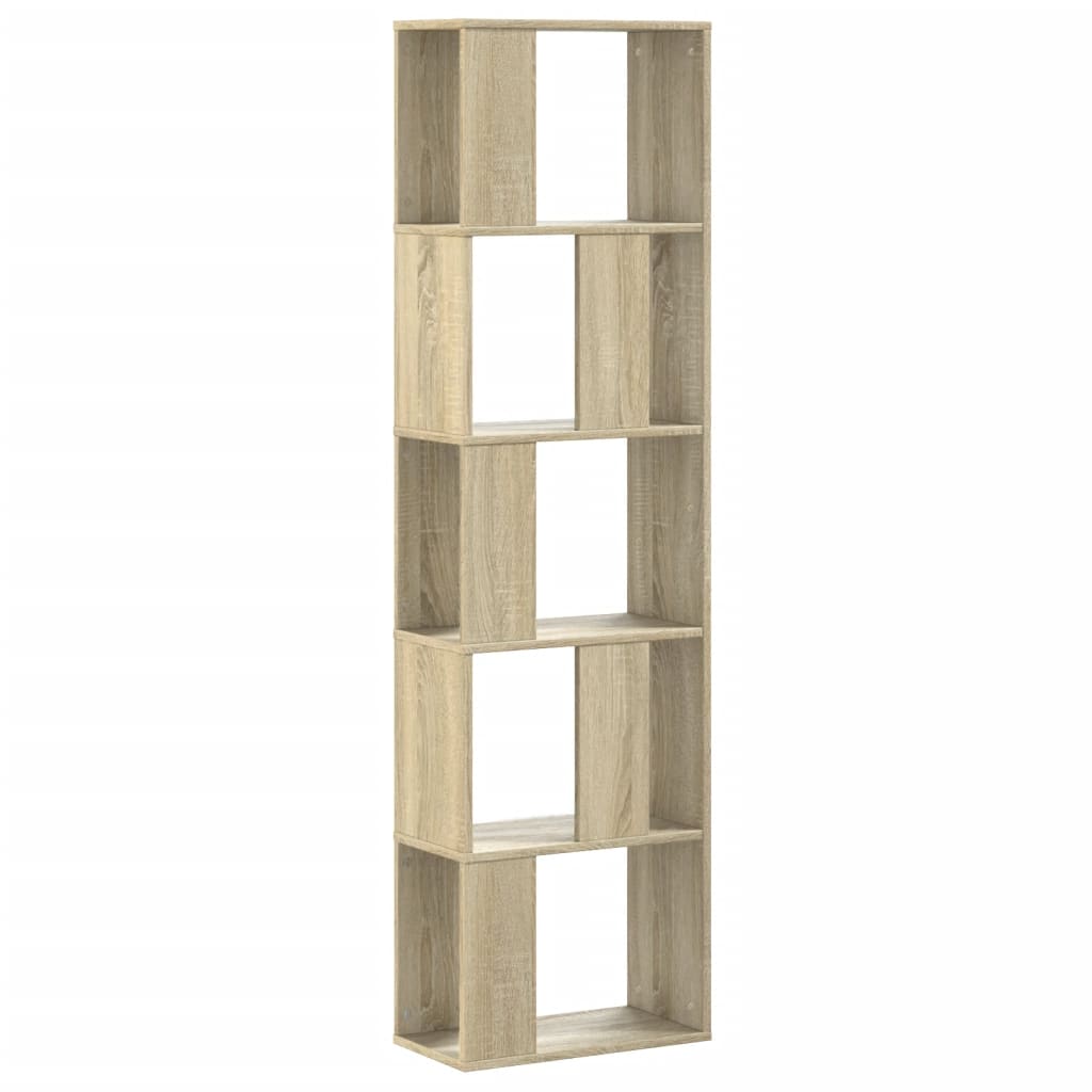vidaXL Bibliotecă cu 5 niveluri stejar sonoma 45x23,5x162,5 cm lemn