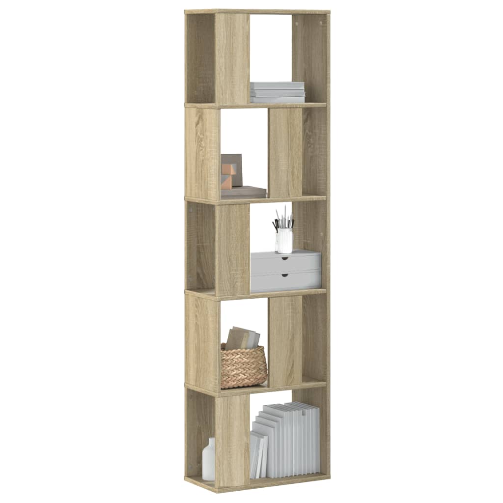 vidaXL Bibliotecă cu 5 niveluri stejar sonoma 45x23,5x162,5 cm lemn