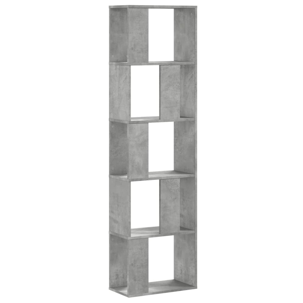 vidaXL Bibliotecă cu 5 niveluri gri beton 45x23,5x162,5 cm lemn vidaXL Bibliotecă cu 5 niveluri gri beton 45x23,5x162,5 cm lemn