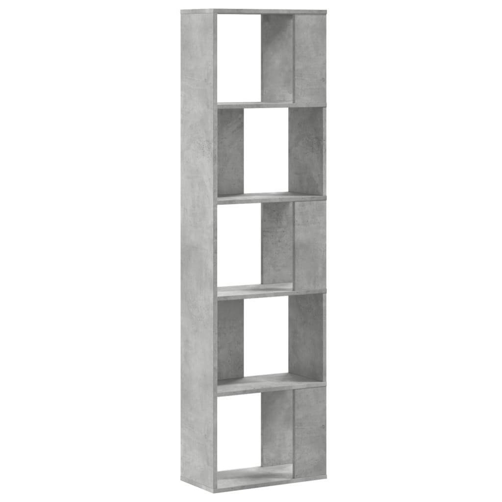vidaXL Bibliotecă cu 5 niveluri gri beton 45x23,5x162,5 cm lemn vidaXL Bibliotecă cu 5 niveluri gri beton 45x23,5x162,5 cm lemn