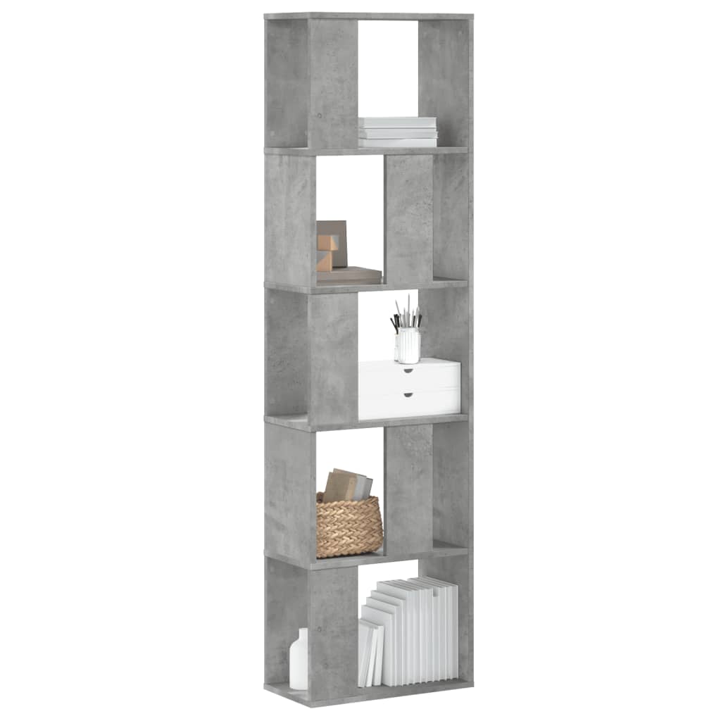 vidaXL Bibliotecă cu 5 niveluri gri beton 45x23,5x162,5 cm lemn vidaXL Bibliotecă cu 5 niveluri gri beton 45x23,5x162,5 cm lemn