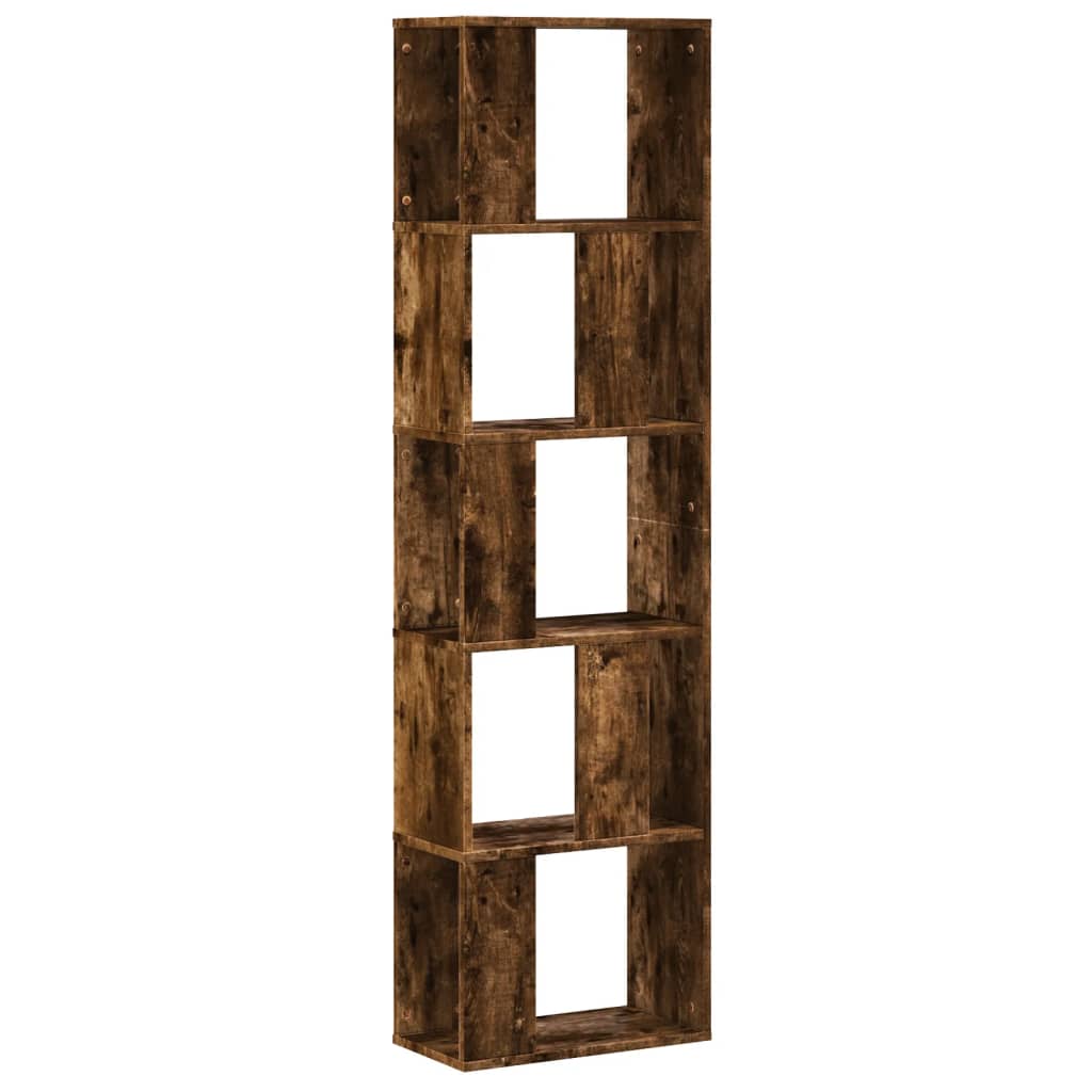 vidaXL Bibliotecă cu 5 niveluri stejar fumuriu 45x23,5x162,5 cm lemn vidaXL Bibliotecă cu 5 niveluri stejar fumuriu 45x23,5x162,5 cm lemn