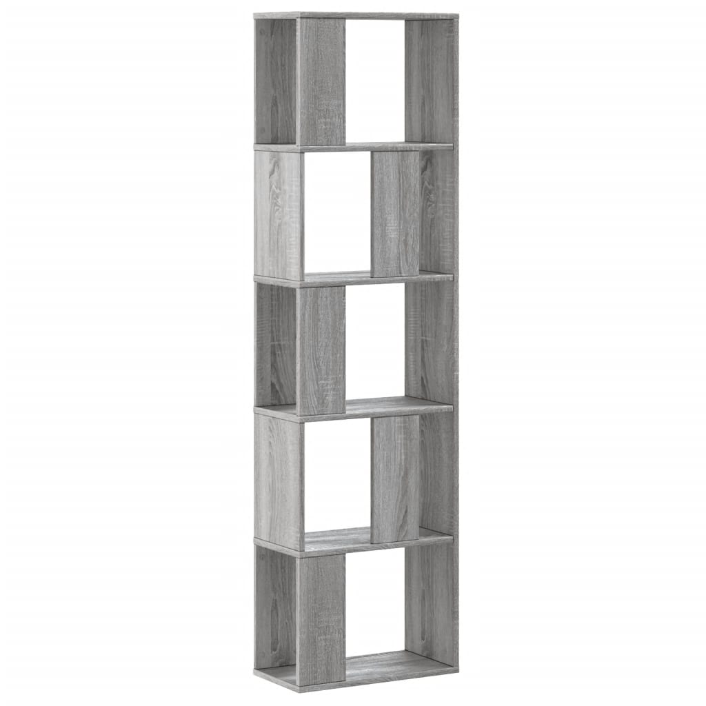 vidaXL Bibliotecă 5 niveluri gri sonoma 45x23,5x162,5cm lemn prelucrat vidaXL Bibliotecă 5 niveluri gri sonoma 45x23,5x162,5cm lemn prelucrat