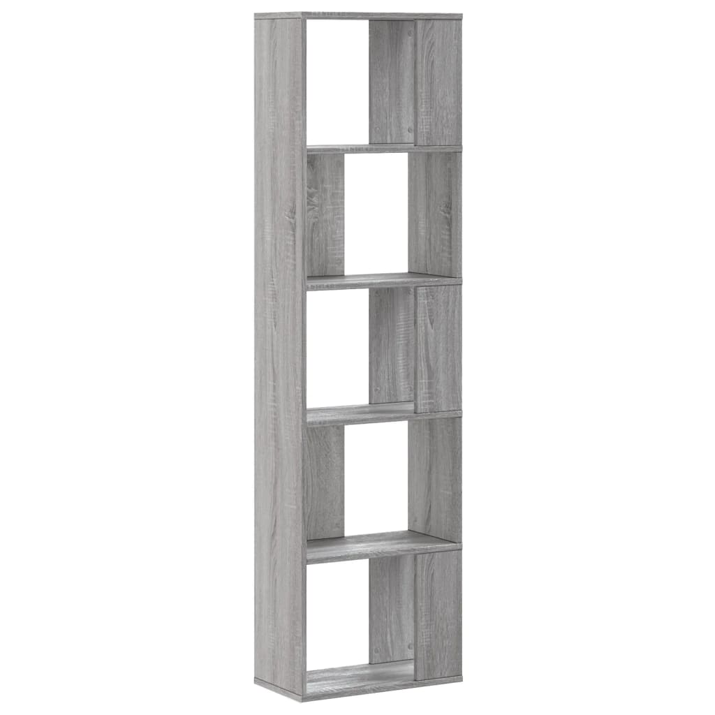 vidaXL Bibliotecă 5 niveluri gri sonoma 45x23,5x162,5cm lemn prelucrat vidaXL Bibliotecă 5 niveluri gri sonoma 45x23,5x162,5cm lemn prelucrat