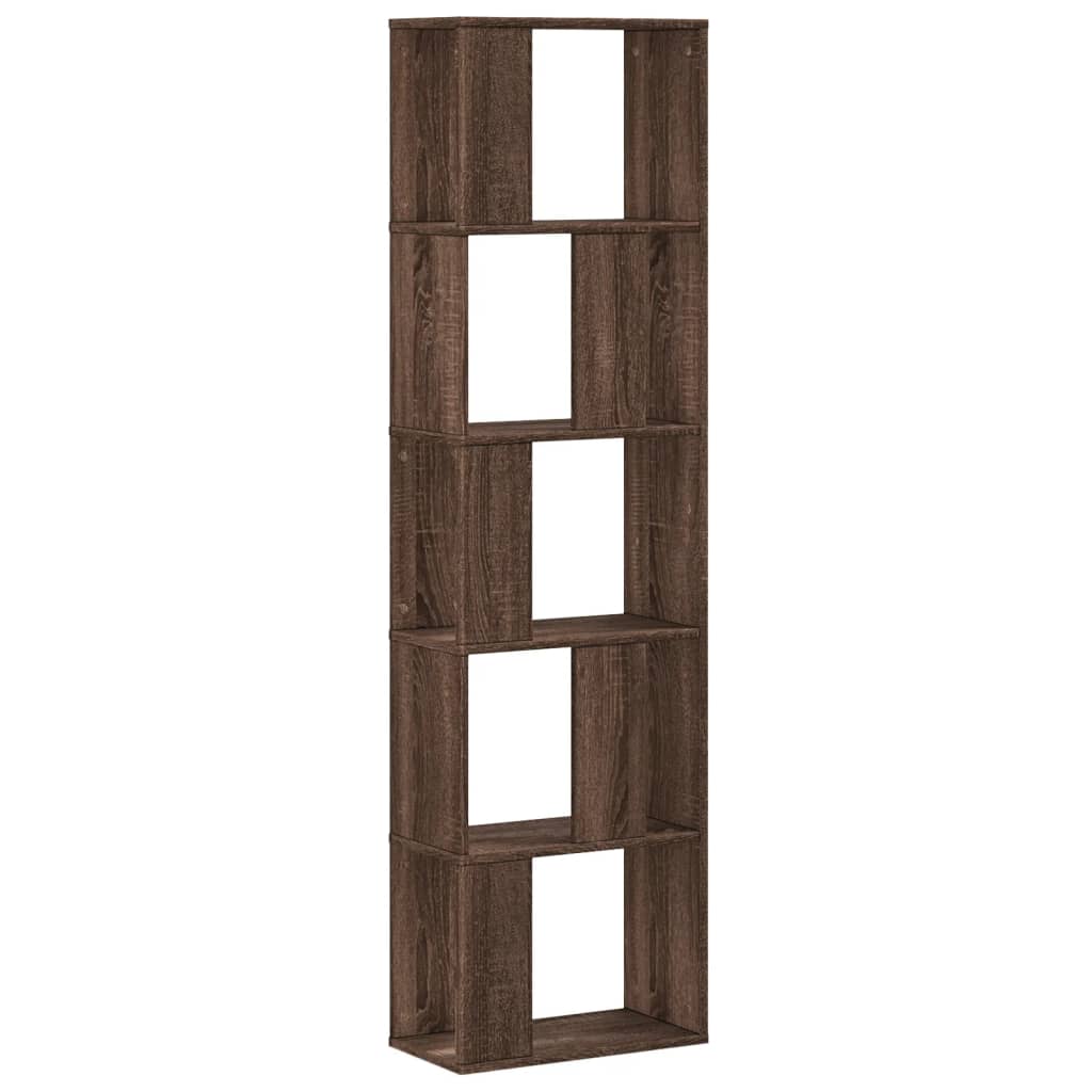 vidaXL Bibliotecă 5 niveluri stejar maro 45x23,5x162,5 cm lemn vidaXL Bibliotecă 5 niveluri stejar maro 45x23,5x162,5 cm lemn