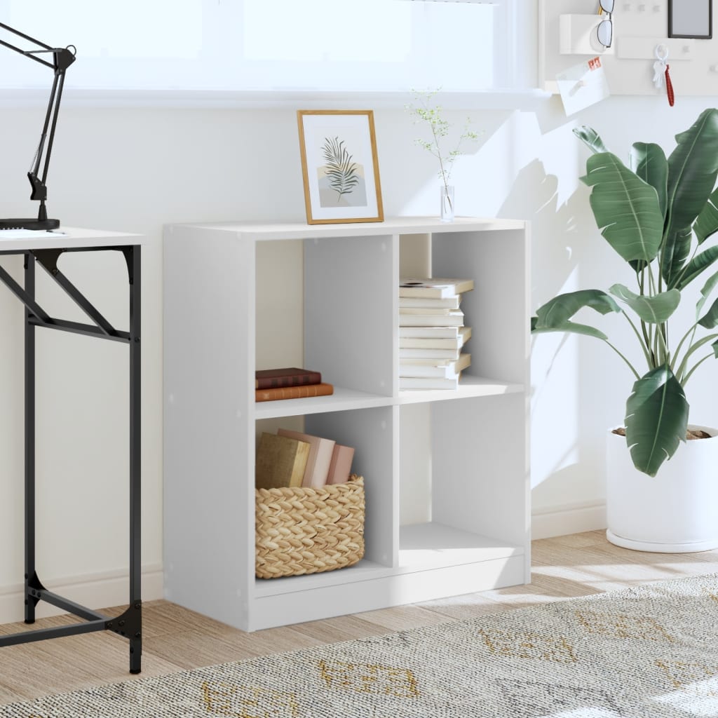 vidaXL Bibliotecă, albă, 68,5x32x75 cm, lemn prelucrat vidaXL Bibliotecă, albă, 68,5x32x75 cm, lemn prelucrat