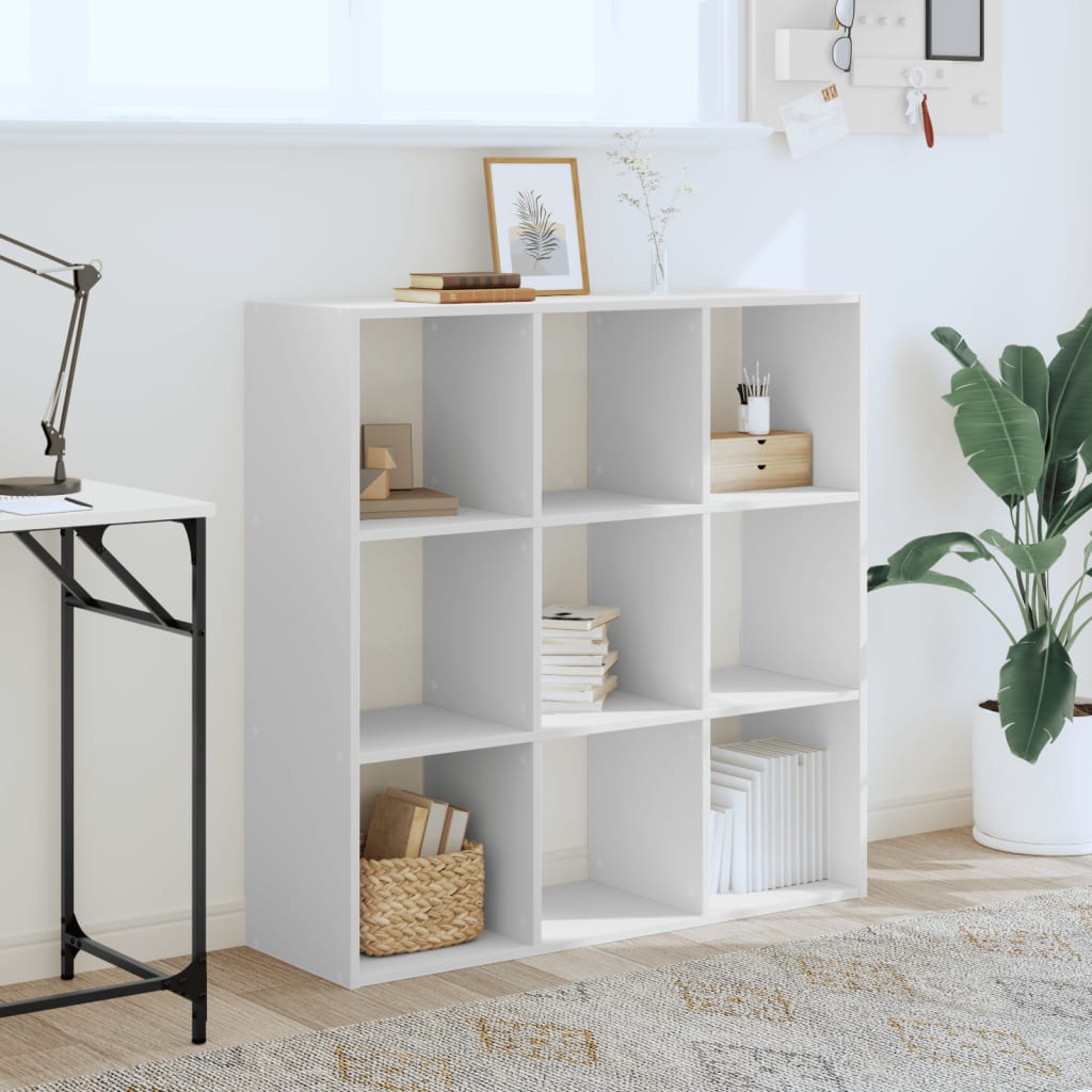 vidaXL Bibliotecă, alb, 102x32x102 cm, lemn prelucrat