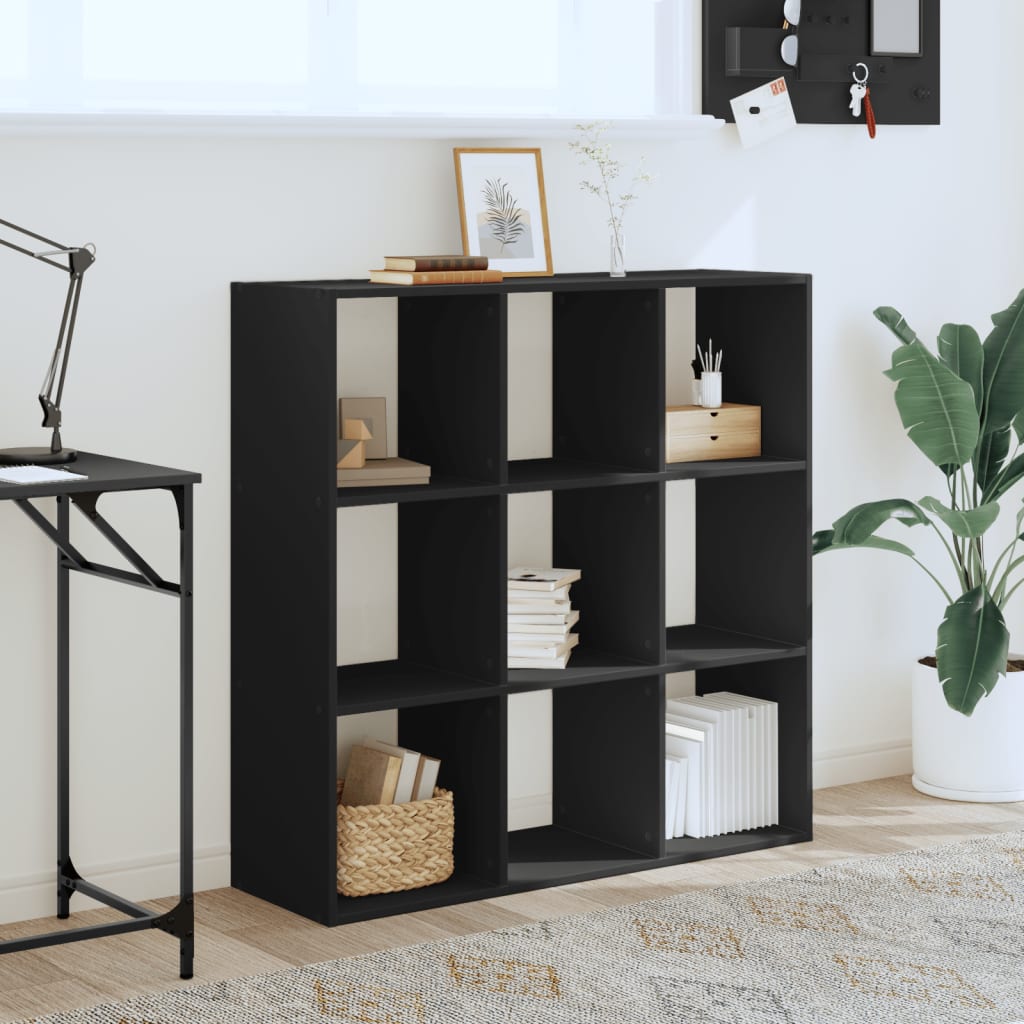vidaXL Bibliotecă, negru, 102x32x102 cm, lemn prelucrat vidaXL Bibliotecă, negru, 102x32x102 cm, lemn prelucrat
