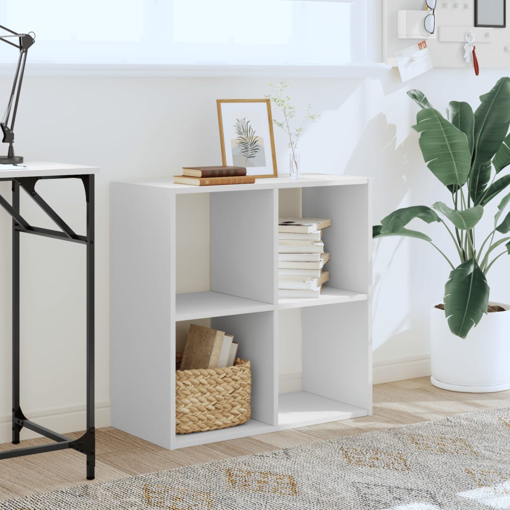 vidaXL Bibliotecă, albă, 68,5x32x68,5 cm, lemn prelucrat vidaXL Bibliotecă, albă, 68,5x32x68,5 cm, lemn prelucrat