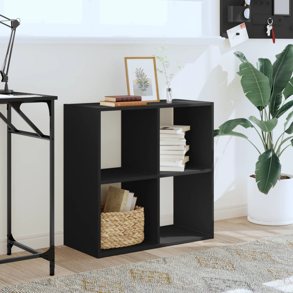 vidaXL Bibliotecă, negru, 68,5x32x68,5 cm, lemn prelucrat vidaXL Bibliotecă, negru, 68,5x32x68,5 cm, lemn prelucrat