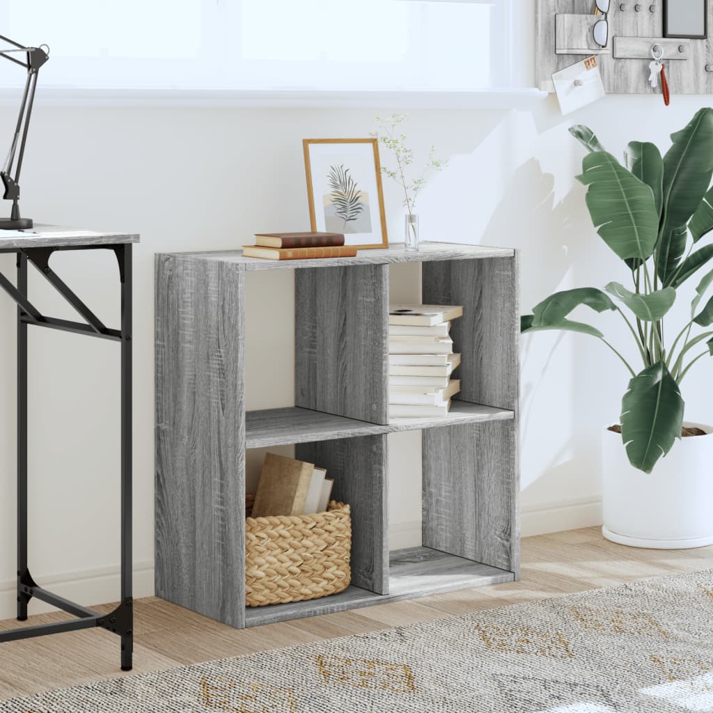 vidaXL Bibliotecă, gri sonoma, 68,5x32x68,5 cm, lemn prelucrat