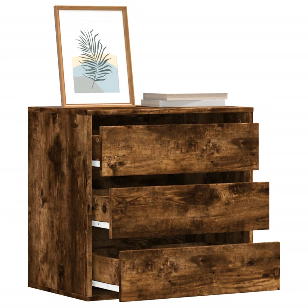 vidaXL Dulap colț cu sertare stejar fumuriu 60x41x58 cm lemn prelucrat vidaXL Dulap colț cu sertare stejar fumuriu 60x41x58 cm lemn prelucrat