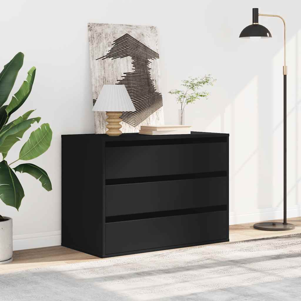 vidaXL Dulap colț cu sertare negru 80x41x58 cm lemn prelucrat vidaXL Dulap colț cu sertare negru 80x41x58 cm lemn prelucrat