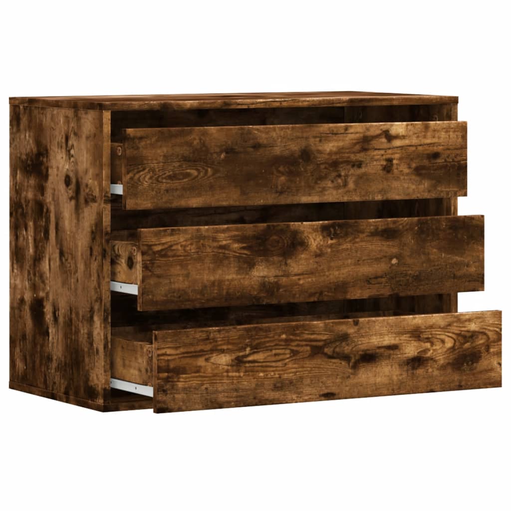vidaXL Dulap colț cu sertare stejar fumuriu 80x41x58 cm lemn prelucrat vidaXL Dulap colț cu sertare stejar fumuriu 80x41x58 cm lemn prelucrat