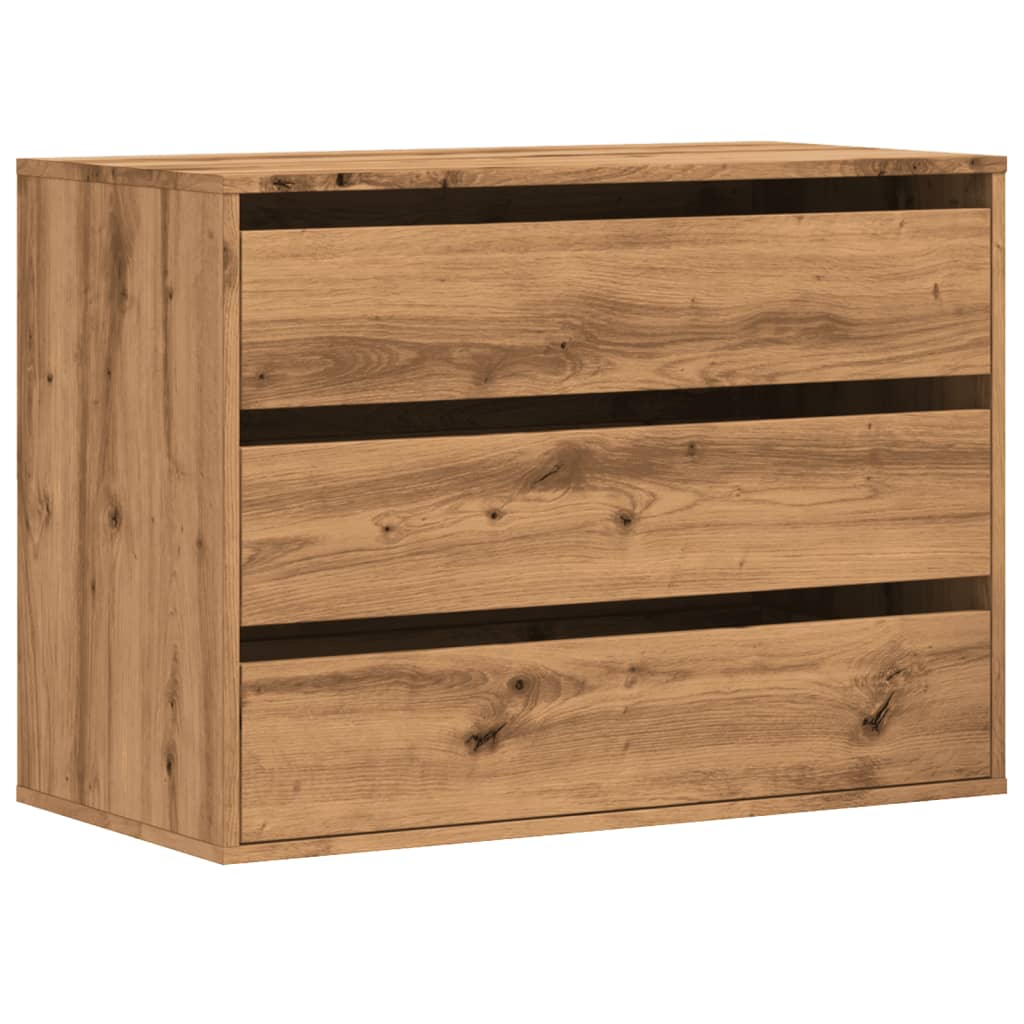 vidaXL Dulap colț sertare stejar artizanal 80x41x58 cm lemn prelucrat