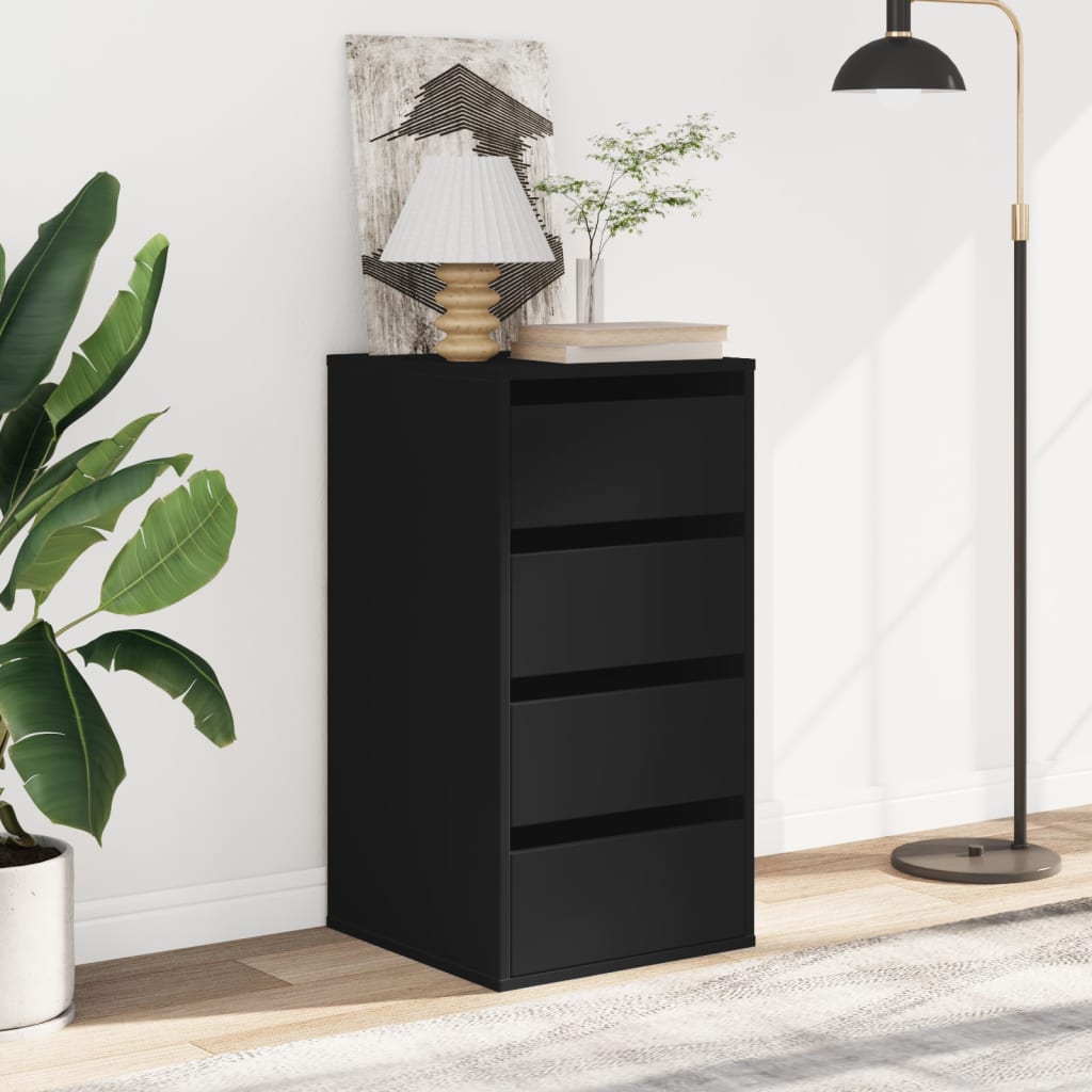 vidaXL Dulap colț cu sertare negru 40x41x76 cm lemn prelucrat vidaXL Dulap colț cu sertare negru 40x41x76 cm lemn prelucrat