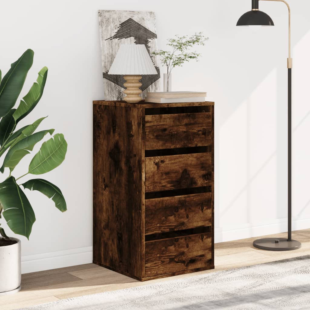 vidaXL Dulap colț cu sertare stejar fumuriu 40x41x76 cm lemn prelucrat vidaXL Dulap colț cu sertare stejar fumuriu 40x41x76 cm lemn prelucrat