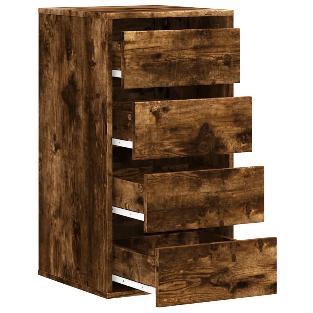 vidaXL Dulap colț cu sertare stejar fumuriu 40x41x76 cm lemn prelucrat vidaXL Dulap colț cu sertare stejar fumuriu 40x41x76 cm lemn prelucrat