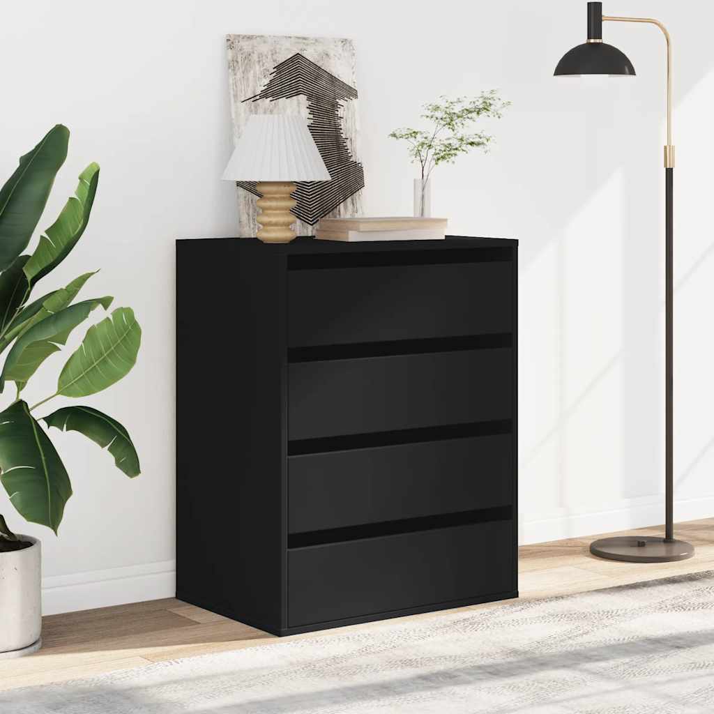 vidaXL Dulap colț cu sertare negru 60x41x76 cm lemn prelucrat