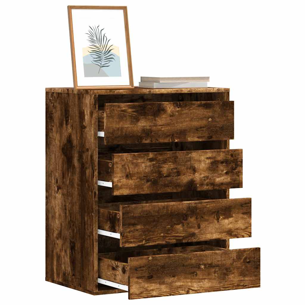 vidaXL Dulap colț cu sertare stejar fumuriu 60x41x76 cm lemn prelucrat vidaXL Dulap colț cu sertare stejar fumuriu 60x41x76 cm lemn prelucrat