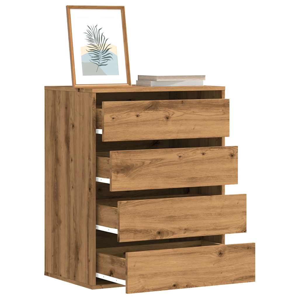 vidaXL Dulap colț sertare stejar artizanal 60x41x76 cm lemn prelucrat