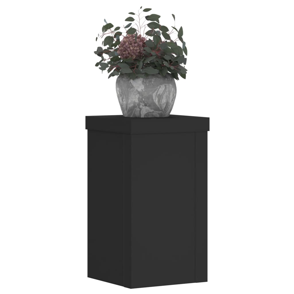vidaXL Suporturi de plante, 2 buc., negru, 10x10x18 cm, lemn prelucrat vidaXL Suporturi de plante, 2 buc., negru, 10x10x18 cm, lemn prelucrat