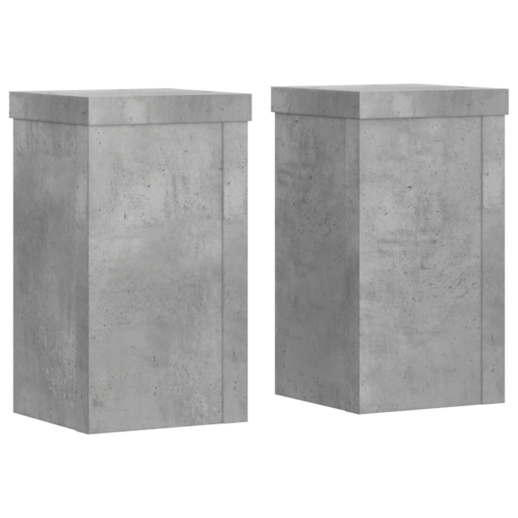 vidaXL Suport de plante, 2 buc., gri beton, 10x10x18 cm lemn prelucrat vidaXL Suport de plante, 2 buc., gri beton, 10x10x18 cm lemn prelucrat