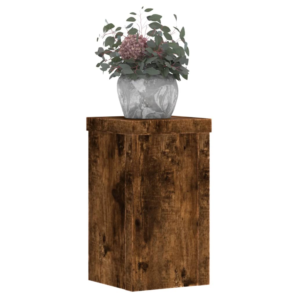 vidaXL Suporturi de plante 2 buc. stejar fumuriu 10x10x18 cm lemn vidaXL Suporturi de plante 2 buc. stejar fumuriu 10x10x18 cm lemn