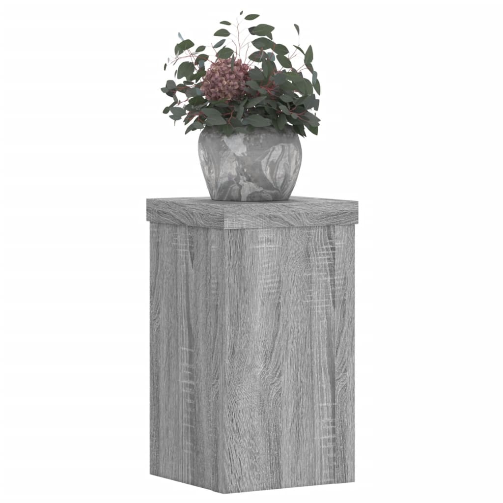 vidaXL Suporturi de plante 2 buc. gri sonoma 10x10x18cm lemn prelucrat vidaXL Suporturi de plante 2 buc. gri sonoma 10x10x18cm lemn prelucrat