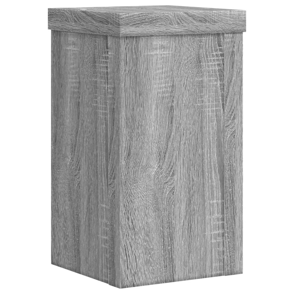 vidaXL Suporturi de plante 2 buc. gri sonoma 10x10x18cm lemn prelucrat vidaXL Suporturi de plante 2 buc. gri sonoma 10x10x18cm lemn prelucrat