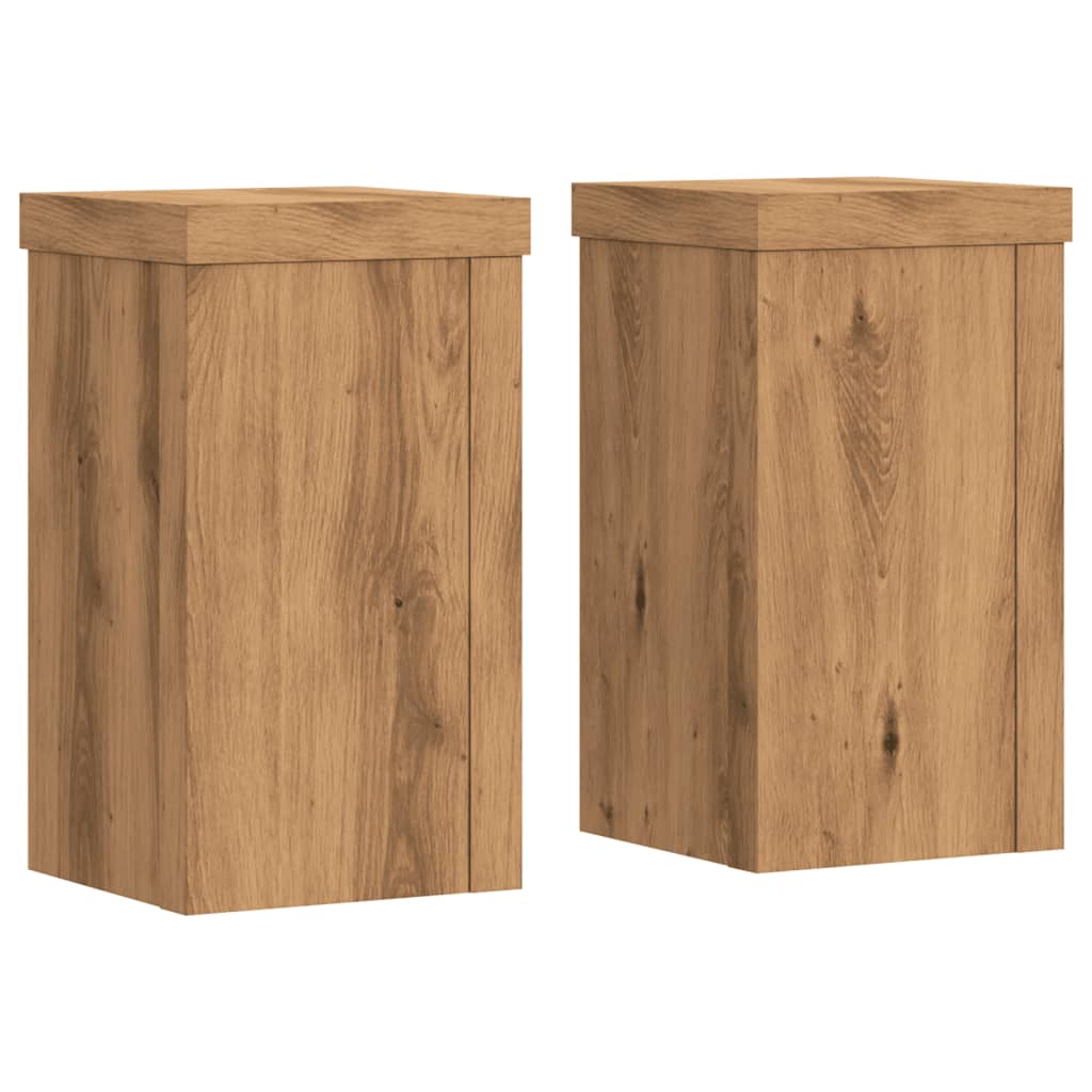 vidaXL Suporturi de plante, 2 buc., stejar artizanal, 10x10x18cm, lemn vidaXL Suporturi de plante, 2 buc., stejar artizanal, 10x10x18cm, lemn