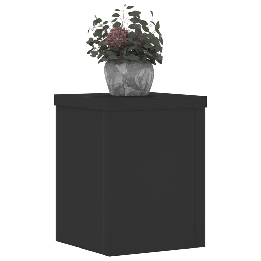 vidaXL Suporturi de plante, 2 buc., negru, 15x15x20 cm, lemn prelucrat vidaXL Suporturi de plante, 2 buc., negru, 15x15x20 cm, lemn prelucrat