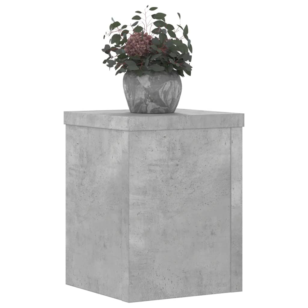 vidaXL Suport de plante, 2 buc., gri beton, 15x15x20 cm lemn prelucrat
