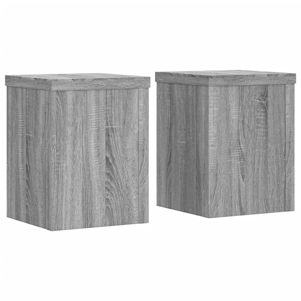 vidaXL Suporturi de plante 2 buc. gri sonoma 15x15x20cm lemn prelucrat vidaXL Suporturi de plante 2 buc. gri sonoma 15x15x20cm lemn prelucrat