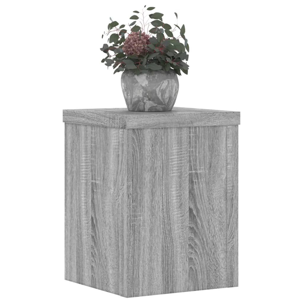 vidaXL Suporturi de plante 2 buc. gri sonoma 15x15x20cm lemn prelucrat vidaXL Suporturi de plante 2 buc. gri sonoma 15x15x20cm lemn prelucrat