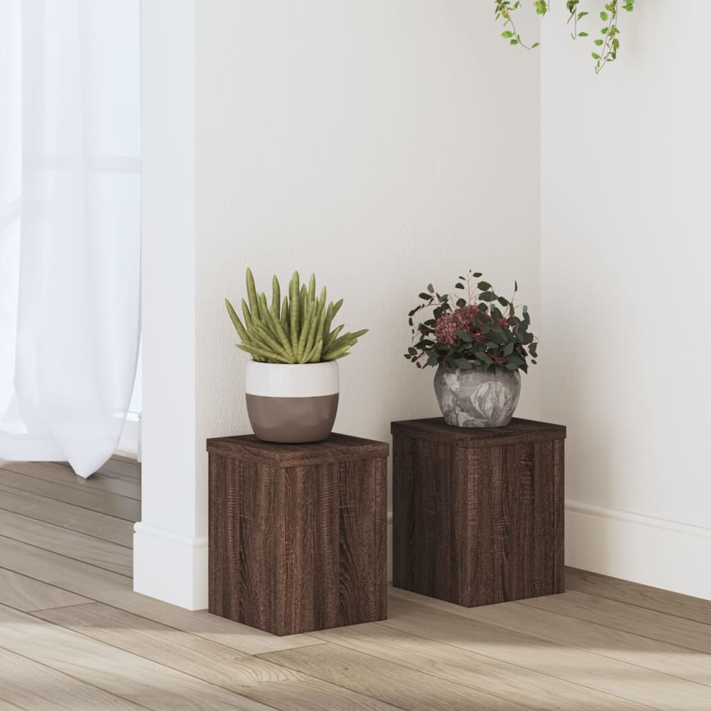 vidaXL Suporturi de plante 2 buc. stejar maro 15x15x20cm lemn compozit vidaXL Suporturi de plante 2 buc. stejar maro 15x15x20cm lemn compozit