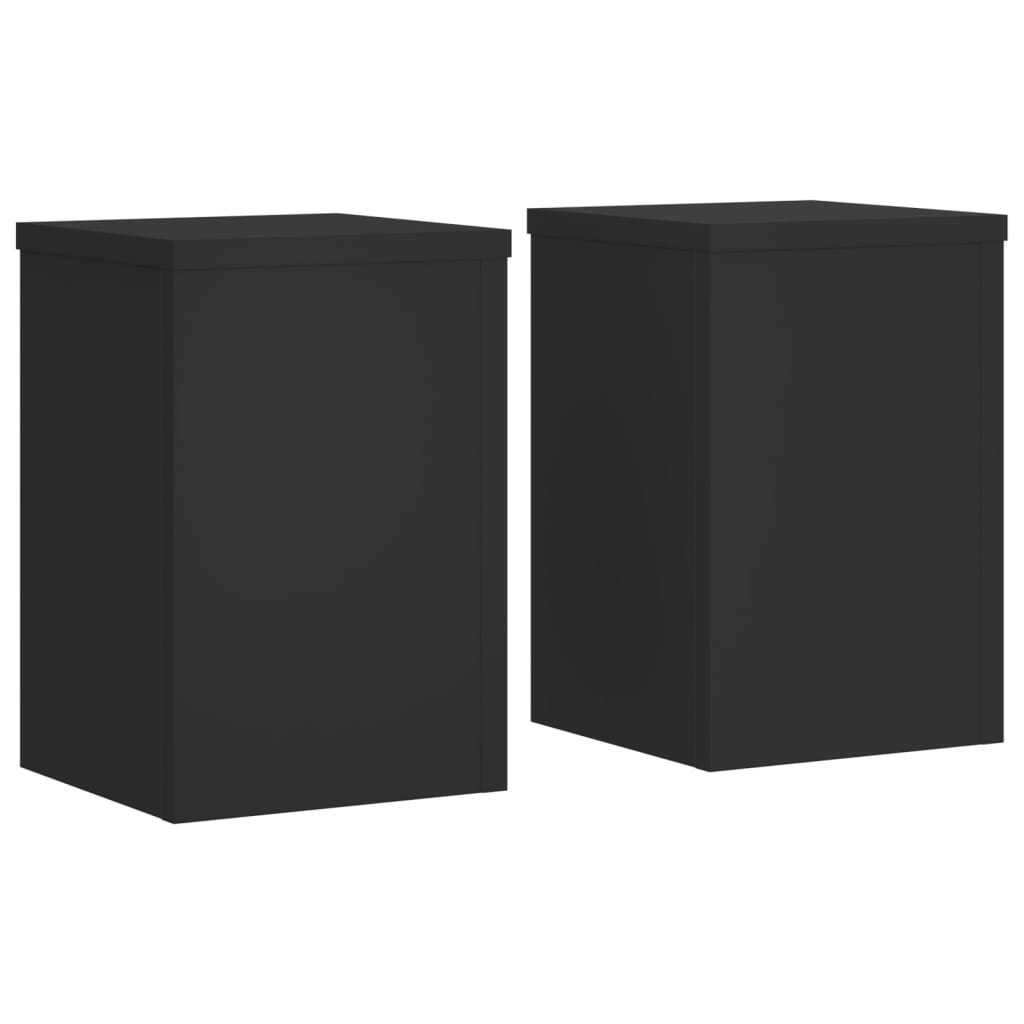 vidaXL Suporturi de plante, 2 buc., negru, 20x20x30 cm, lemn prelucrat vidaXL Suporturi de plante, 2 buc., negru, 20x20x30 cm, lemn prelucrat