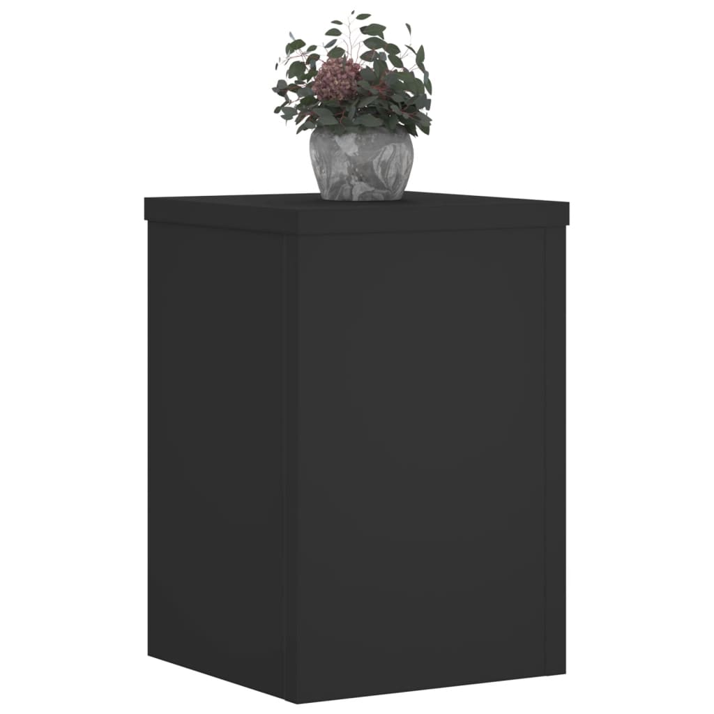 vidaXL Suporturi de plante, 2 buc., negru, 20x20x30 cm, lemn prelucrat vidaXL Suporturi de plante, 2 buc., negru, 20x20x30 cm, lemn prelucrat