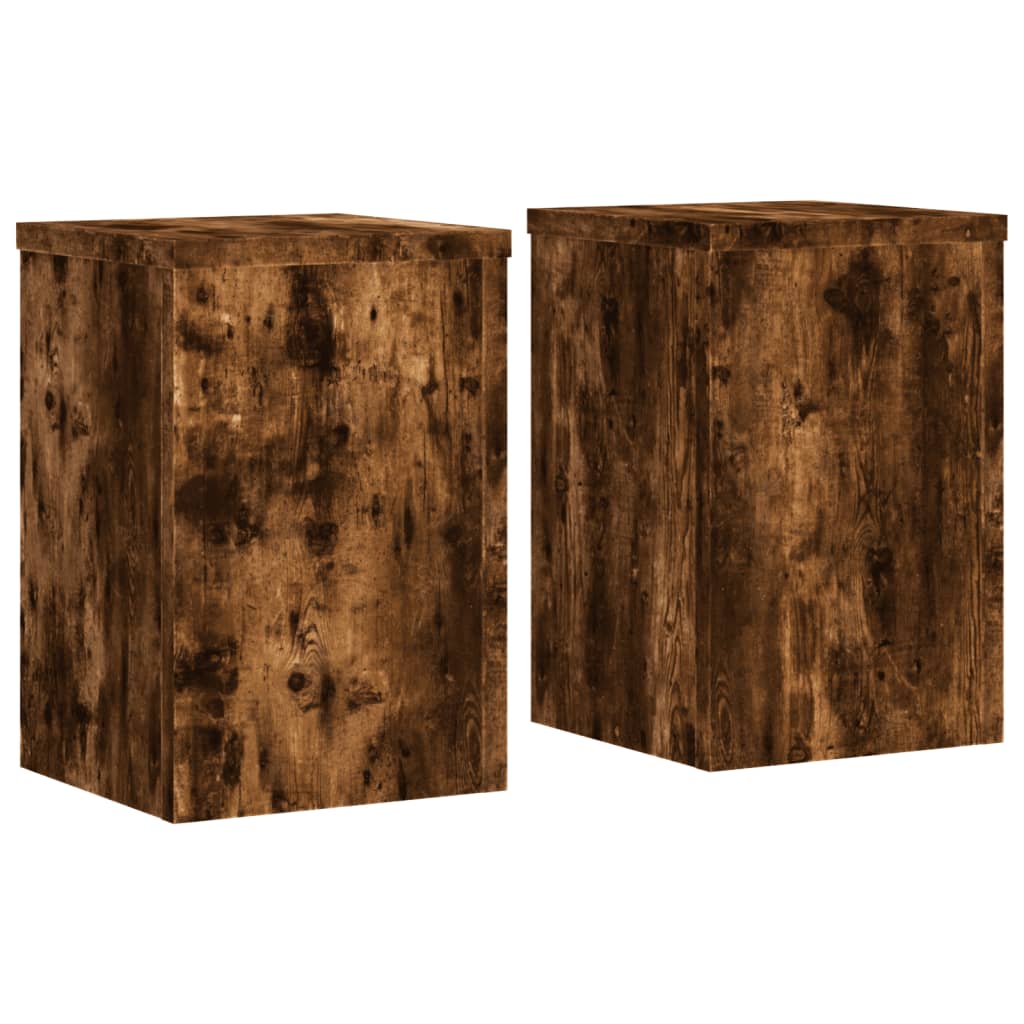 vidaXL Suporturi de plante 2 buc. stejar fumuriu 20x20x30 cm lemn vidaXL Suporturi de plante 2 buc. stejar fumuriu 20x20x30 cm lemn