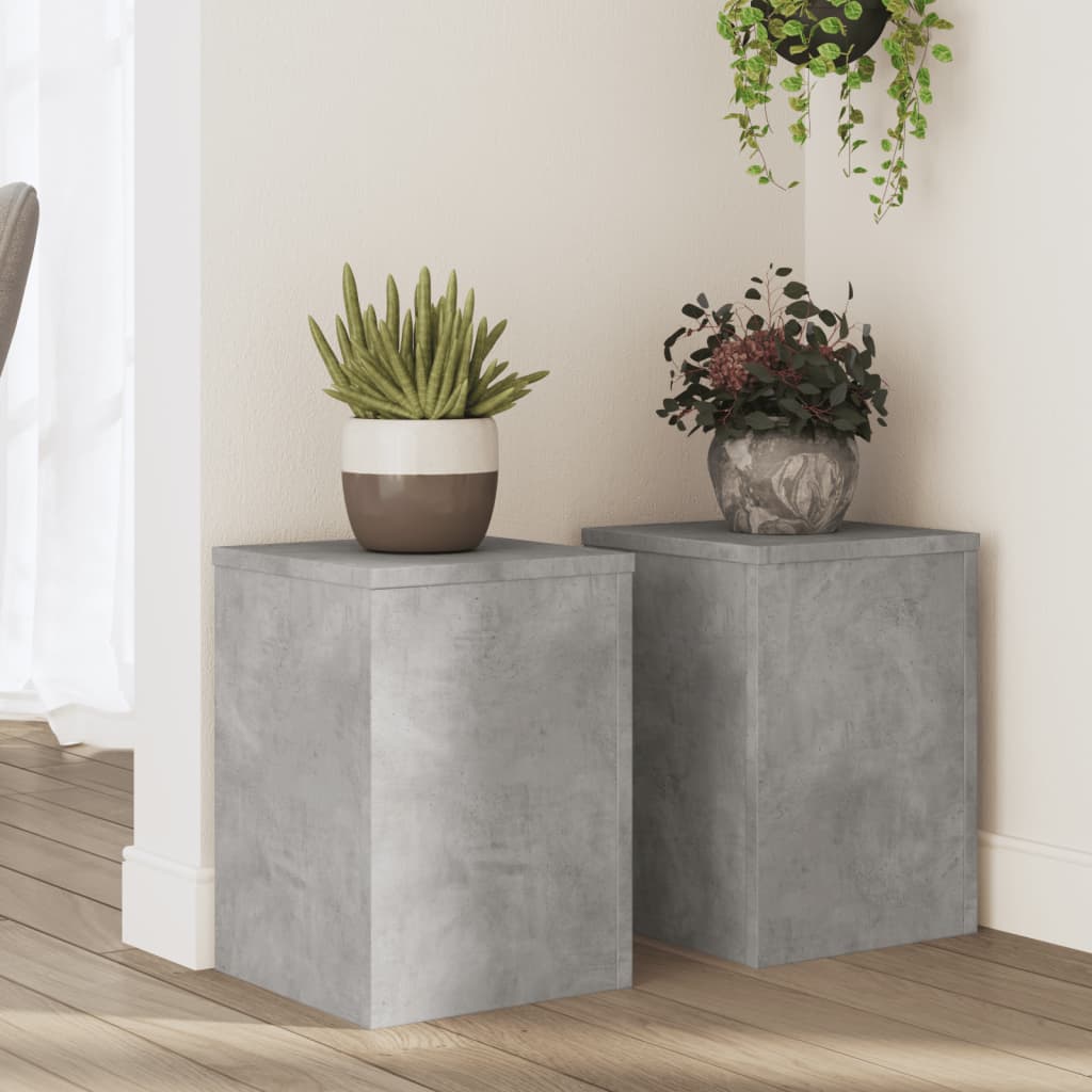 vidaXL Suport de plante, 2 buc., gri beton, 25x25x35 cm lemn prelucrat vidaXL Suport de plante, 2 buc., gri beton, 25x25x35 cm lemn prelucrat