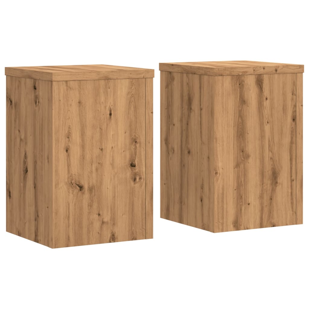 vidaXL Suporturi de plante, 2 buc., stejar artizanal, 25x25x35cm, lemn vidaXL Suporturi de plante, 2 buc., stejar artizanal, 25x25x35cm, lemn